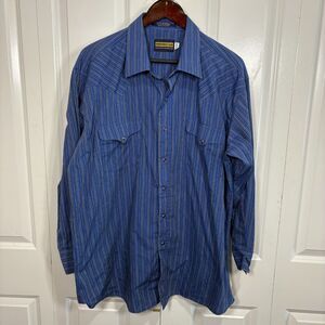 Panhandle Slim Western Snap Shirt Men 17½-34 Classic Stripes Cottagecore